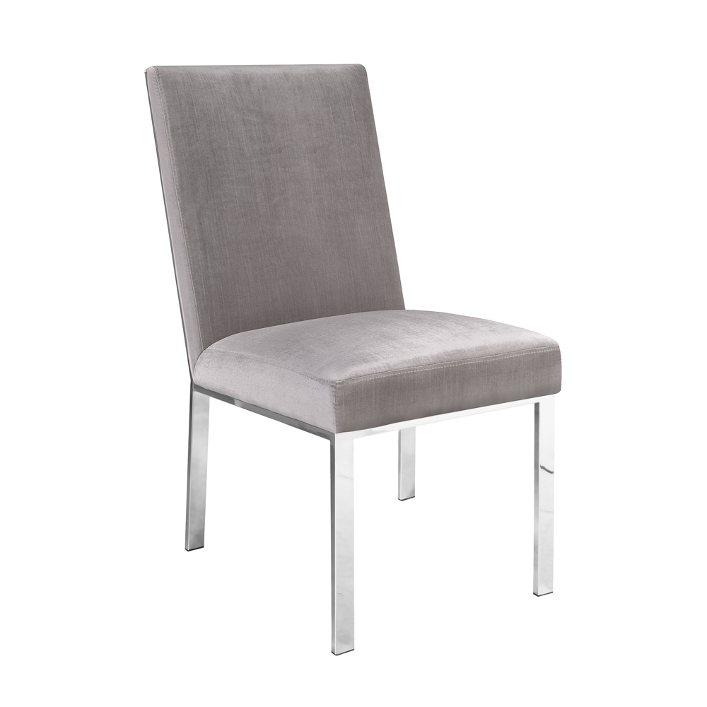 Wellington Dining Chair: Grey Velvet